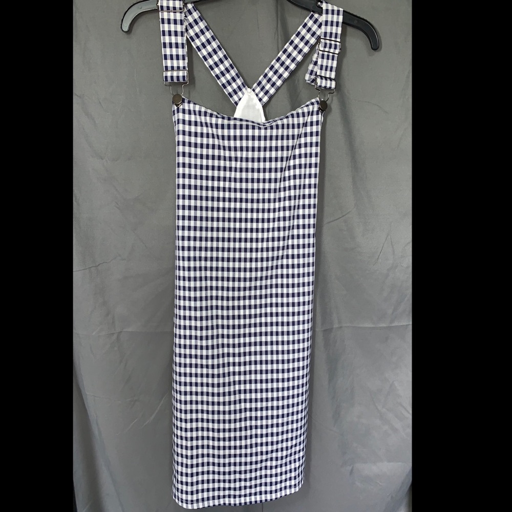 Gingham Plaid Overall Dress